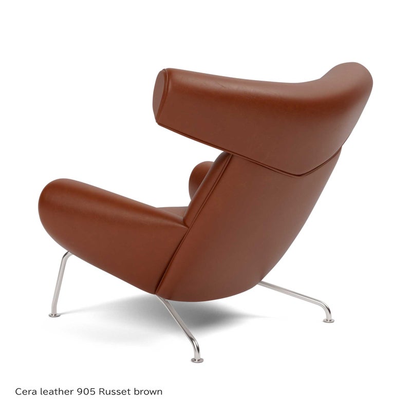 FREDERICIA（フレデリシア） / Wegner Ox Chair（ウェグナーオックスチェア） / Model 1000 / ステンレススチールベース / レザー（Cera leather 905 Russet brown）