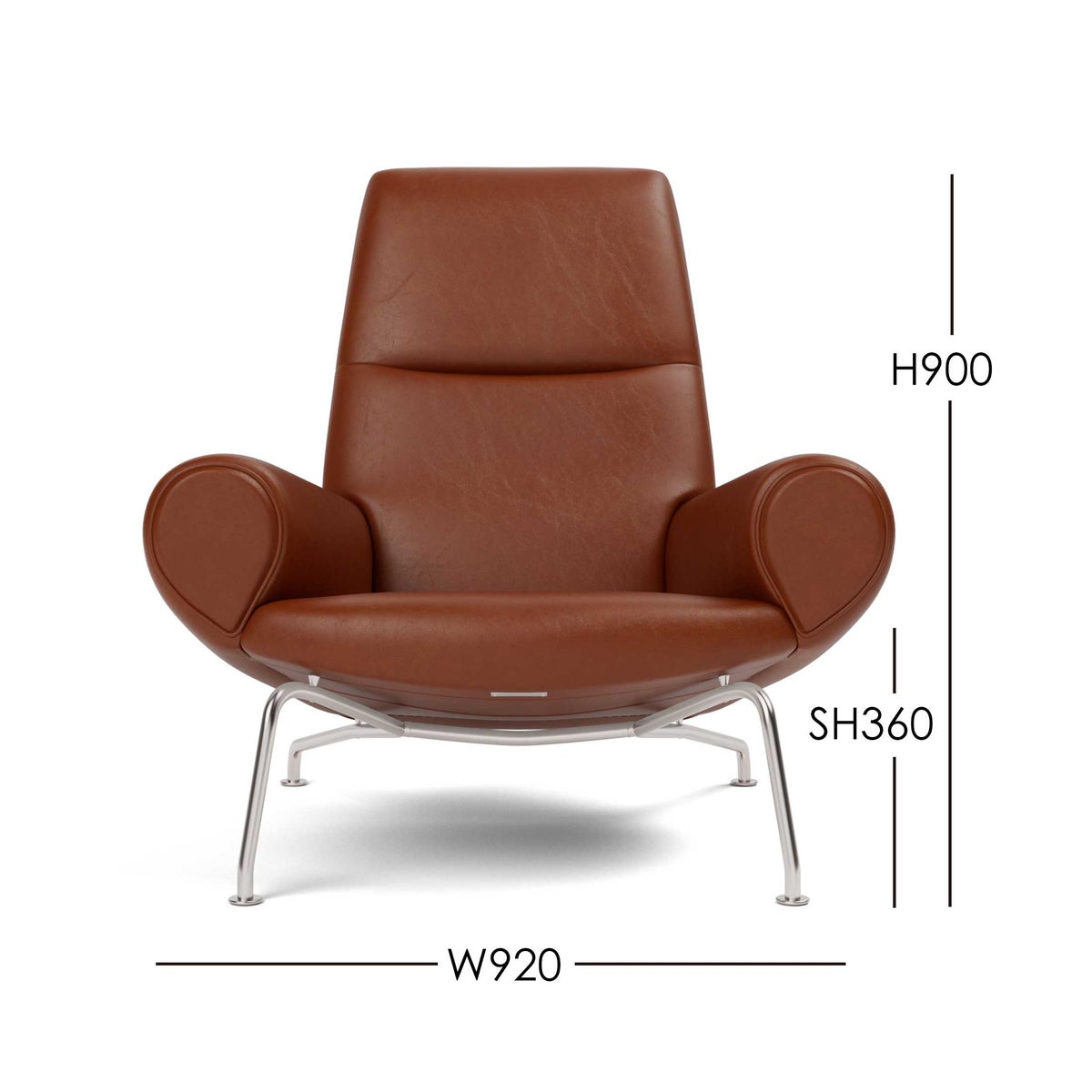 FREDERICIA（フレデリシア） / Wegner Queen chair（ウェグナークイーンチェア） / Model 1010 / レザー（Cera leather 905 Russet brown）