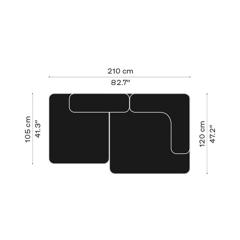 FRITZ HANSEN（フリッツ・ハンセン） / ALPHABET SOFA（アルファベットソファ） / PL210-4 / Karakorum / W2100 / 全7色