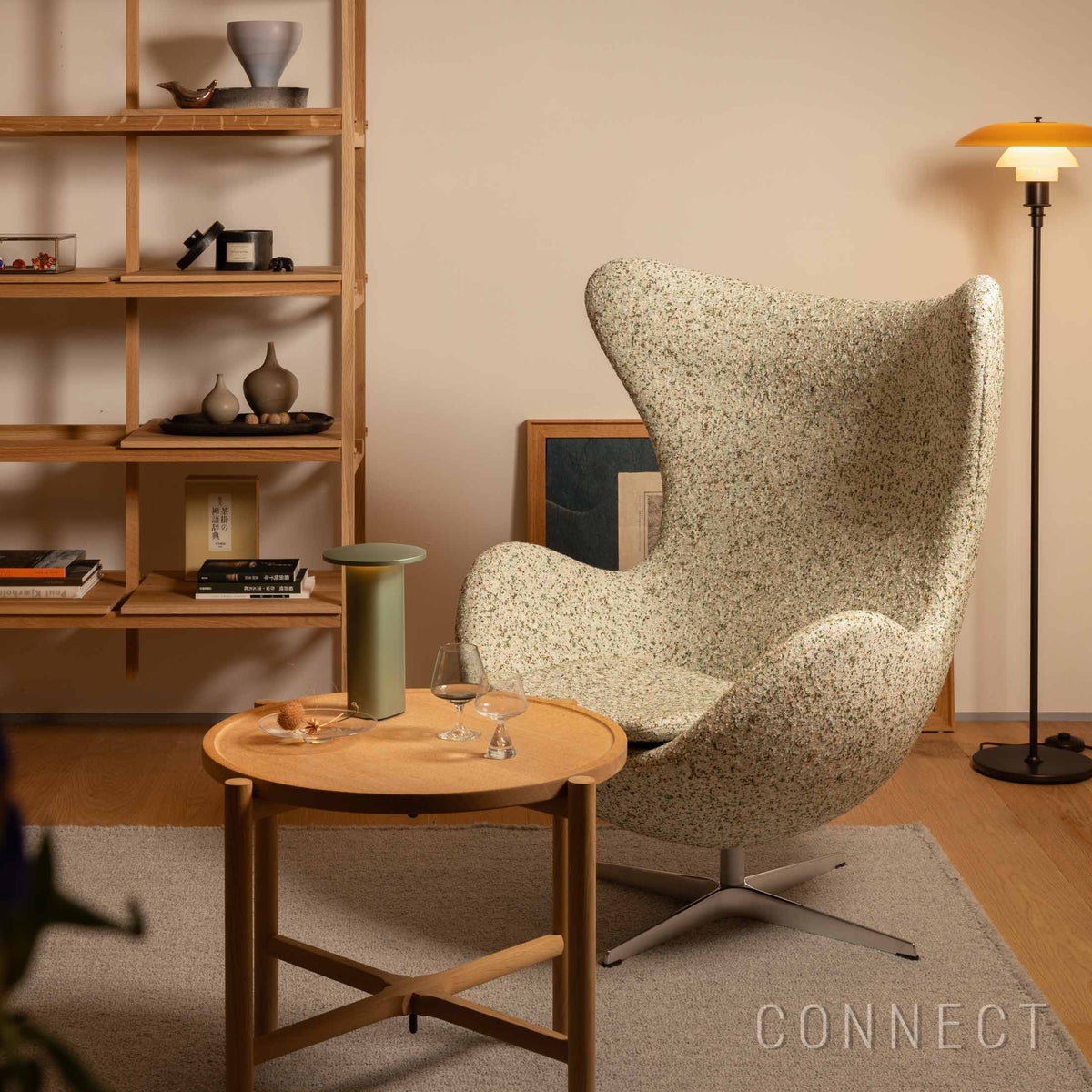 【数量限定】FRITZ HANSEN（フリッツ・ハンセン） / EGG（エッグチェア）Atom Edition / ラウンジチェア / Atom 0124 / ステンレススチール脚（サテン仕上げ）