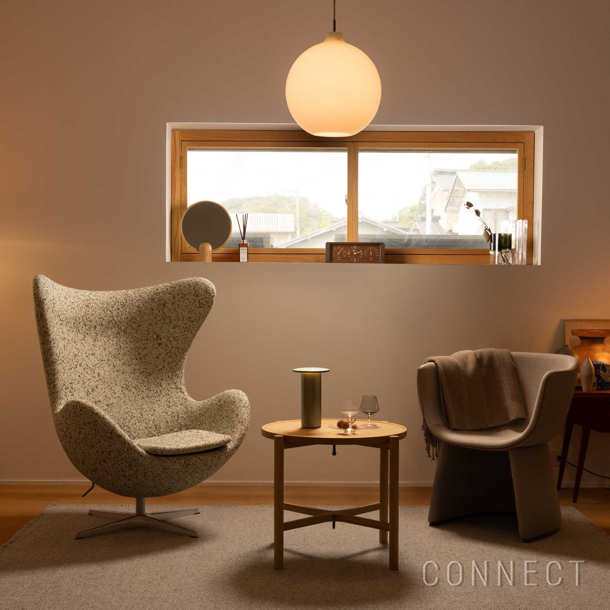 【数量限定】FRITZ HANSEN（フリッツ・ハンセン） / EGG（エッグチェア）Atom Edition / ラウンジチェア / Atom 0124 / ステンレススチール脚（サテン仕上げ）