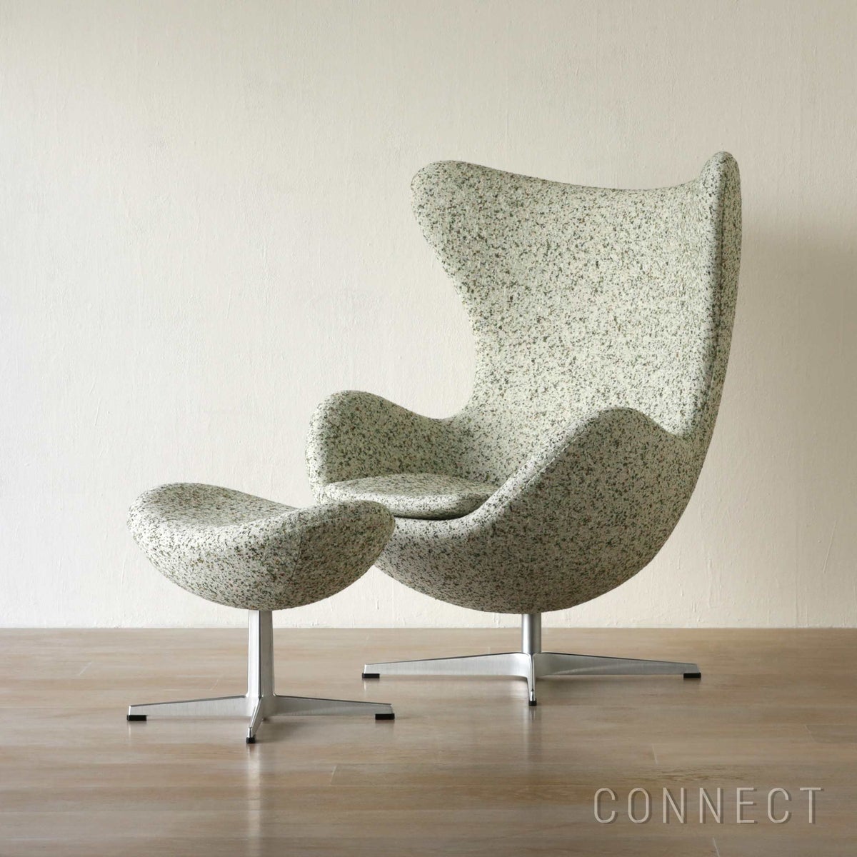 【数量限定】FRITZ HANSEN（フリッツ・ハンセン） / EGG FOOT STOOL（エッグチェア用フットスツール）Atom Edition / ラウンジチェア / Atom 0124 / ステンレススチール脚（サテン仕上げ）