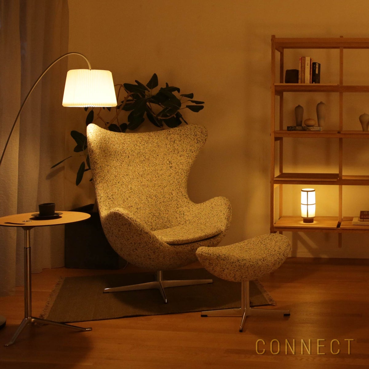 【数量限定】FRITZ HANSEN（フリッツ・ハンセン） / EGG FOOT STOOL（エッグチェア用フットスツール）Atom Edition / ラウンジチェア / Atom 0124 / ステンレススチール脚（サテン仕上げ）