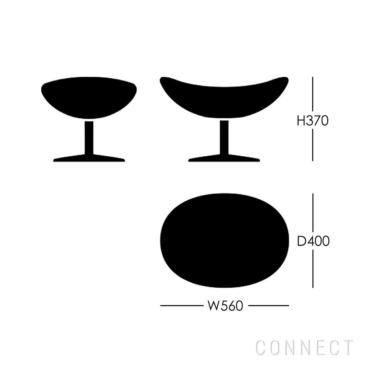 【数量限定】FRITZ HANSEN（フリッツ・ハンセン） / EGG FOOT STOOL（エッグチェア用フットスツール）Atom Edition / ラウンジチェア / Atom 0124 / ステンレススチール脚（サテン仕上げ）