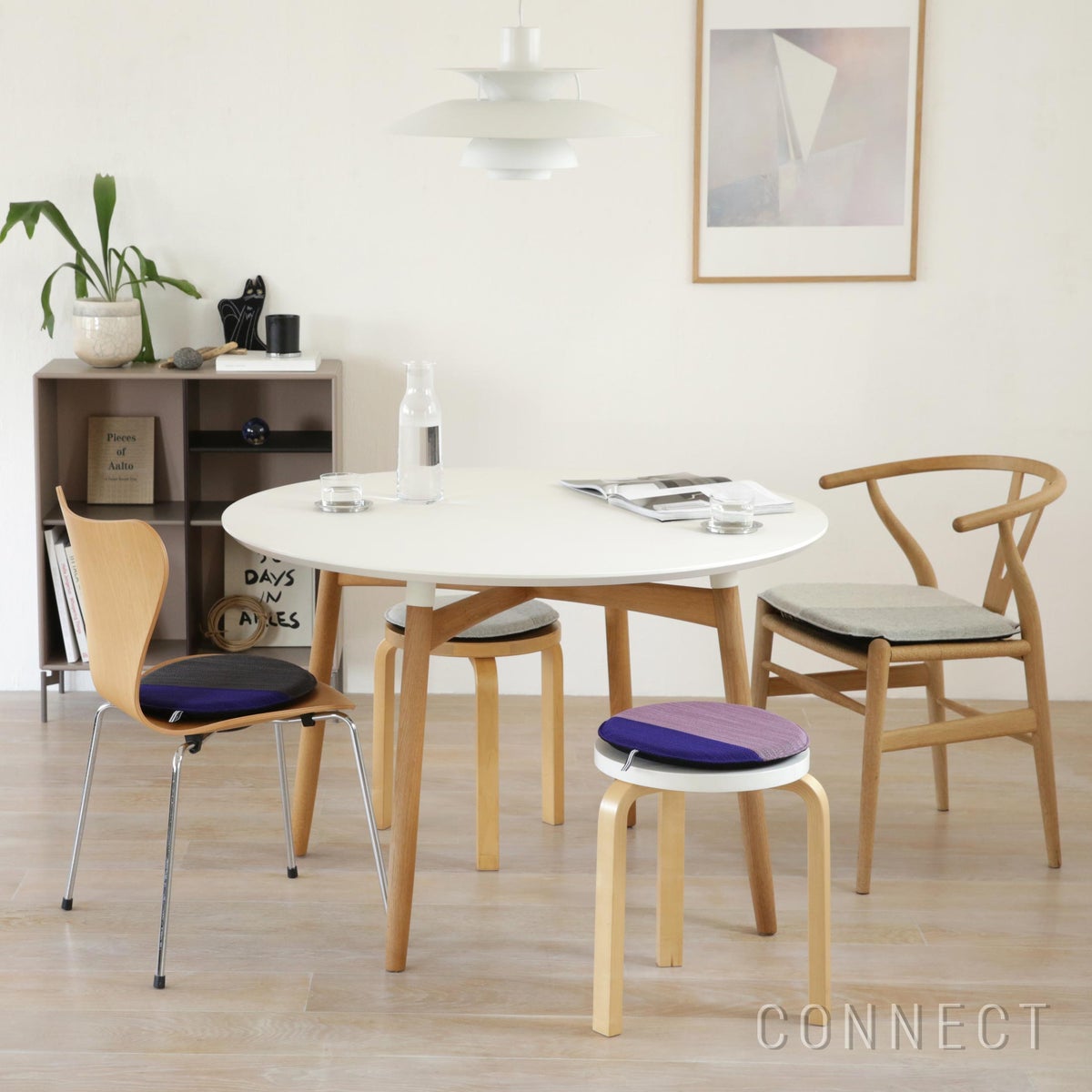 【一点もの】MELLEM（メレム） / Kvadrat（クヴァドラ） / ラウンドシートクッション / Lila（リラ） アソート / 全4色 / クッション