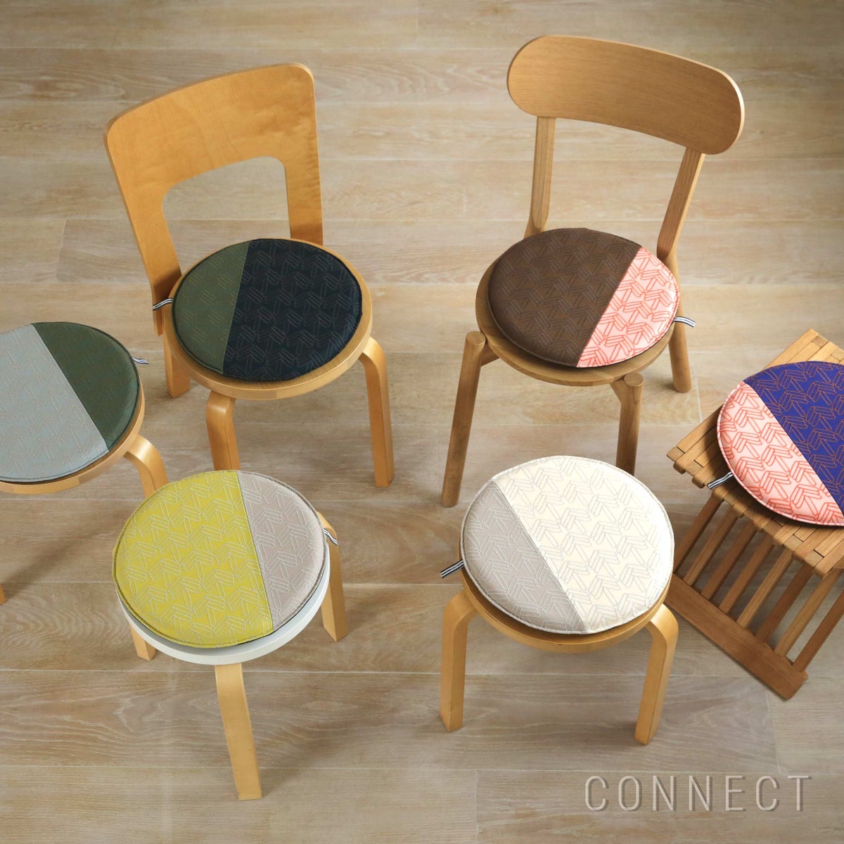 【一点もの】MELLEM（メレム） / Kvadrat（クヴァドラ） / ラウンドシートクッション / Stick Tree（スティックツリー） アソート / 全6色 / クッション
