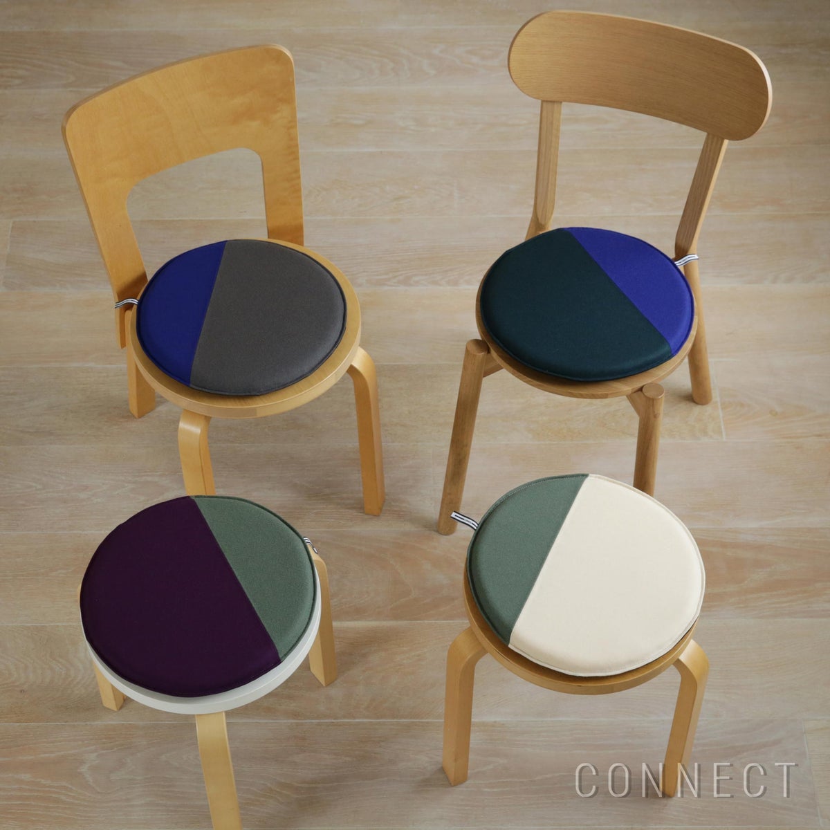 【一点もの】MELLEM（メレム） / Kvadrat（クヴァドラ） / ラウンドシートクッション / Forest Nap（フォレストナップ） アソート / 全4色 / クッション